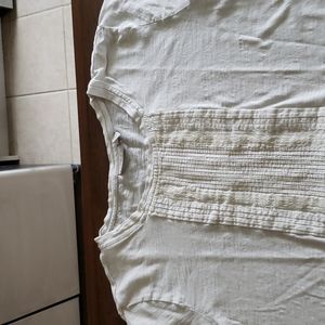 LOGO Cream Short Sleeve Top sz. L